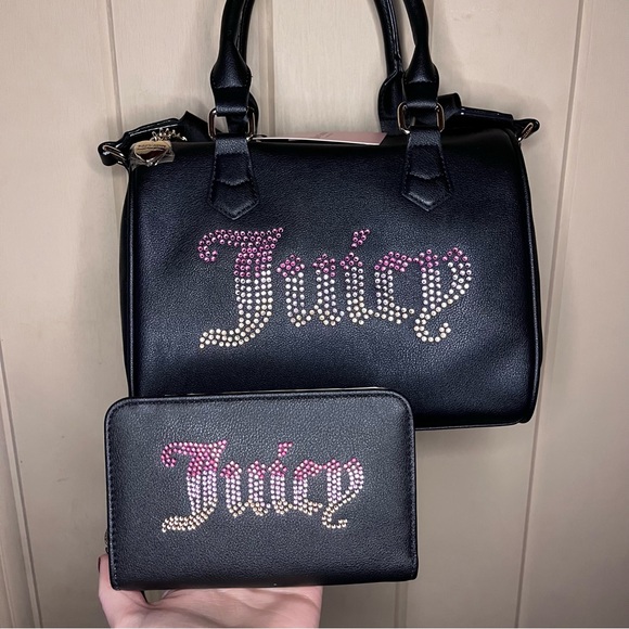 Juicy Couture BE Classic II Satchel & Matching Multicompartment Bifold Wallet - Picture 1 of 15